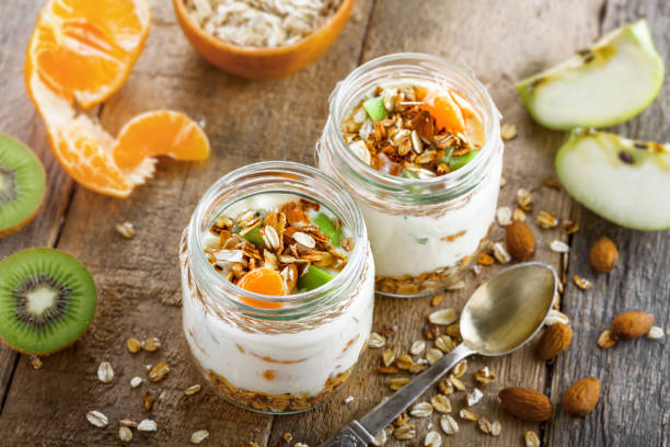 istock Granola with yougurt and fruits for breakfast 640355804
