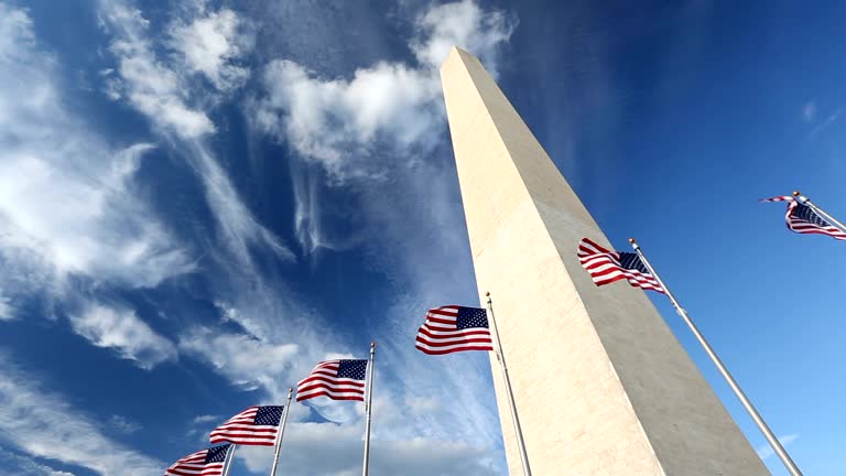 Flags by the Washington Monument