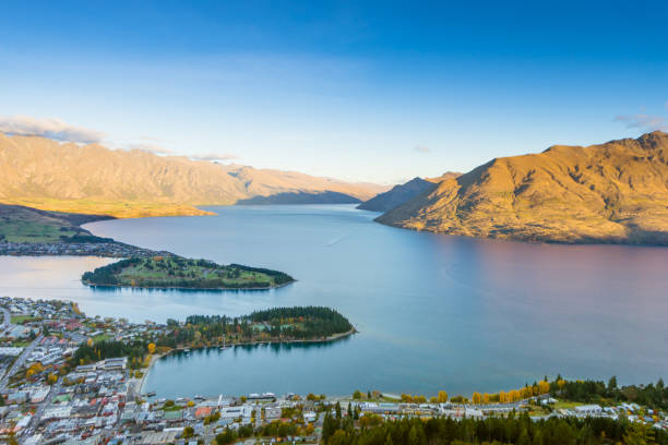 istock Panoramic view Queenstown downtown New Zealand 640829792