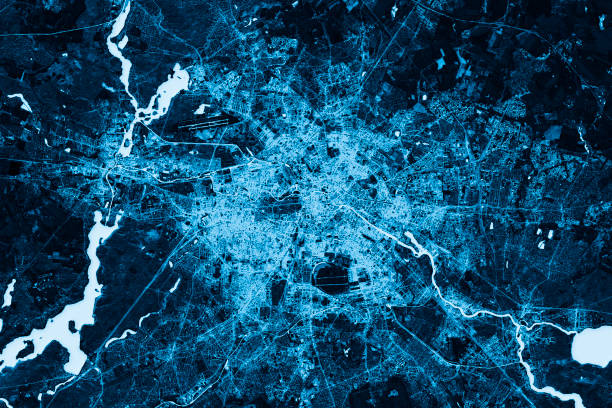 istock Berlin Abstract City Map Top View Dark 640831466