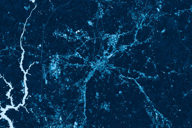 istock Charlotte Abstract City Map Top View Dark 640831504