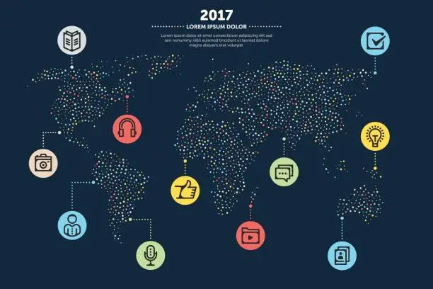 Vector illustration of Connected World Infographic