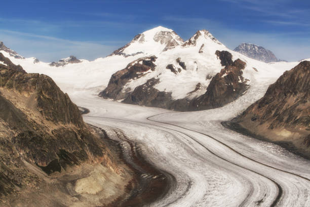 aletsch arena lodowiec w szwajcarii alpy góry - bettmerhorn zdjęcia i obrazy z banku zdjęć