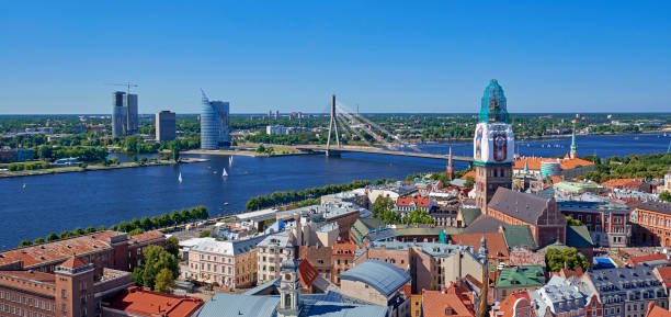 istock Panorama view of Old riga 640837318