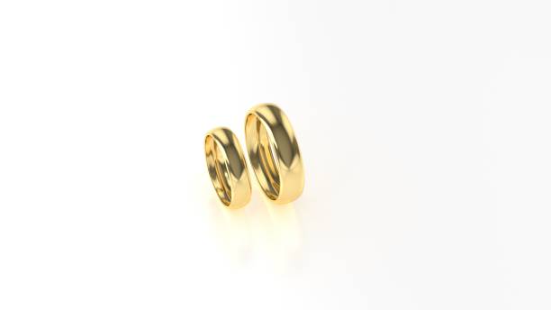 istock The beauty gold wedding ring on white background. 3d rendering 640840858