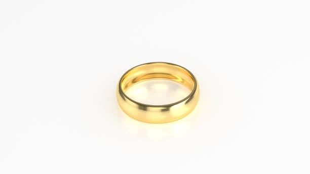 istock The beauty gold wedding ring on white background. 3d rendering 640840864