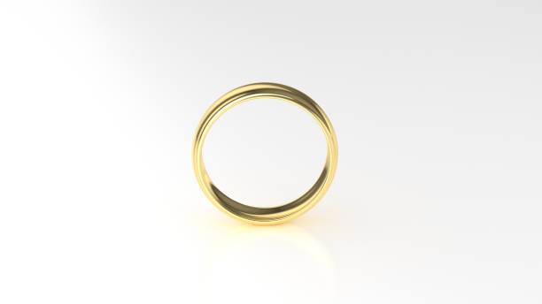 istock The beauty gold wedding ring on white background. 3d rendering 640840870