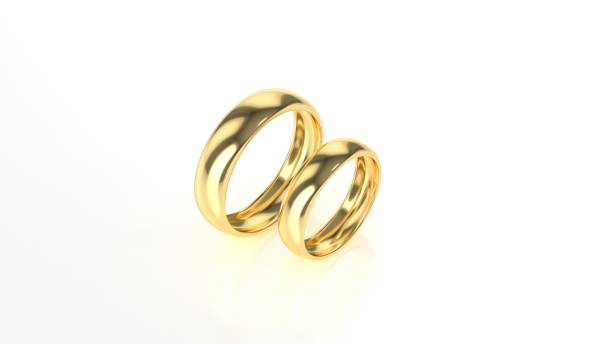 istock The beauty gold wedding ring on white background. 3d rendering 640840906