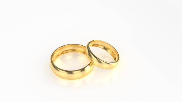 istock The beauty gold wedding ring on white background. 3d rendering 640840942