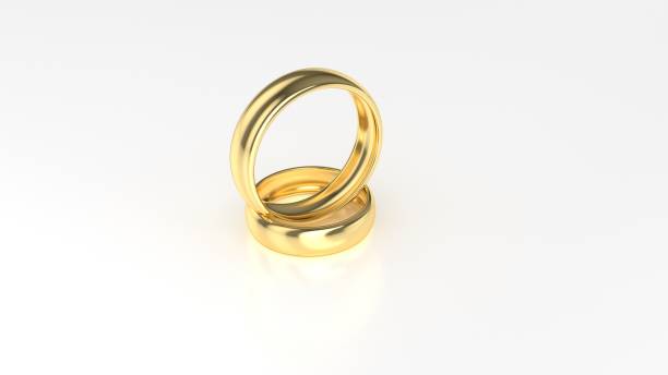 istock The beauty gold wedding ring on white background. 3d rendering 640840970