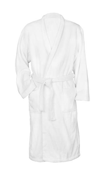 white bathrobe bathrobe white bathrobe bathrobe. isolated on white background bathrobe photos stock pictures, royalty-free photos & images