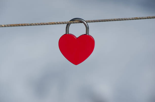 istock Red heart lock. Love padlock. 640898844