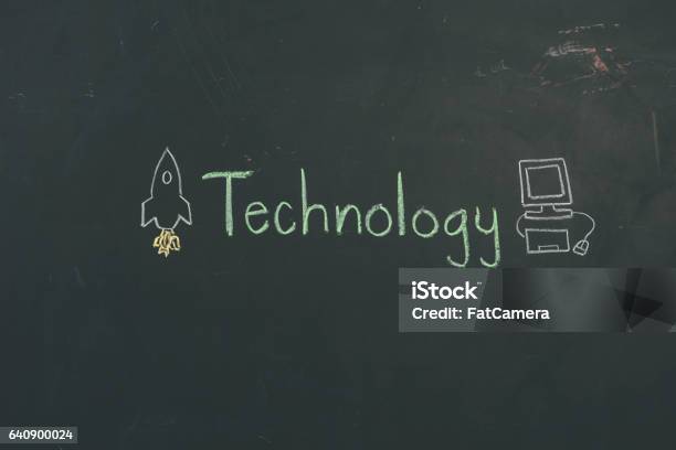 Technology Sign Drawing Chalkboard Sign Letters Technology Stock Illustration - Download Image ...