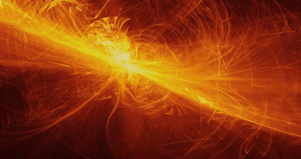 istock Yellow And Orange Abstract Lines Curves Particles Background 640911250
