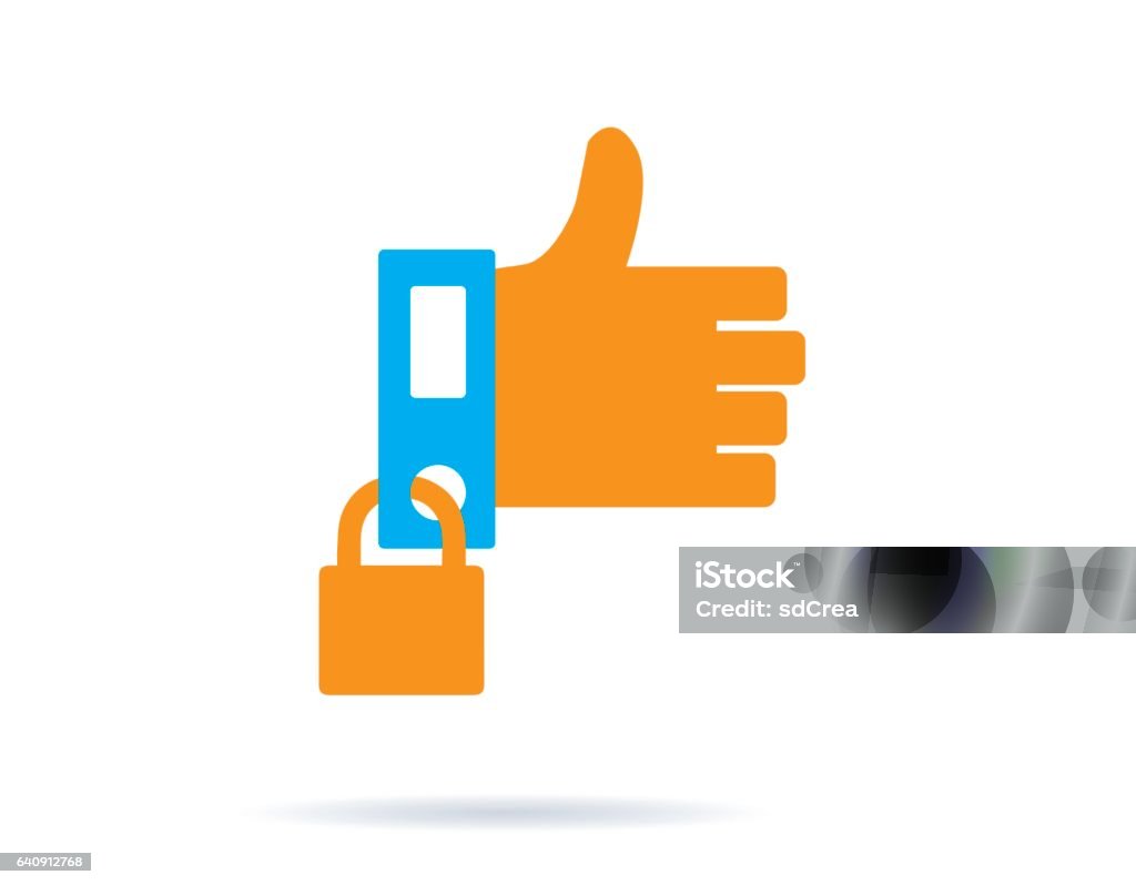 Hand With Lock Stock Illustration - Download Image Now - Blue, File ...