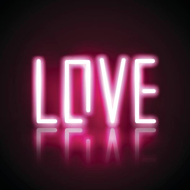 istock Neon and pink glow effect of love, valentine's day and romance concept 640915458
