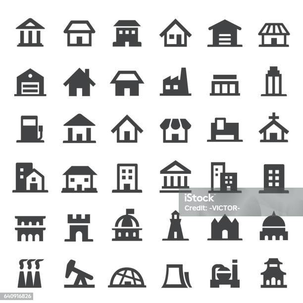 Building Icon Big Series Stock Illustration - Download Image Now - Icon Symbol, Building Exterior, Small