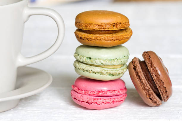 istock Cup of coffee with macaron 640917214
