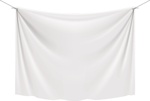 Vector illustration of white textile banner.