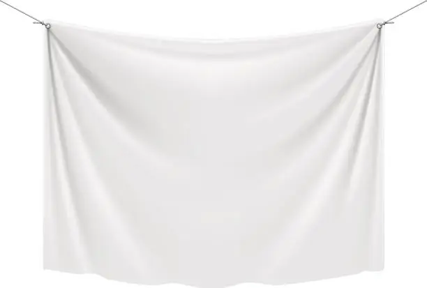 Vector illustration of White Textile Banner