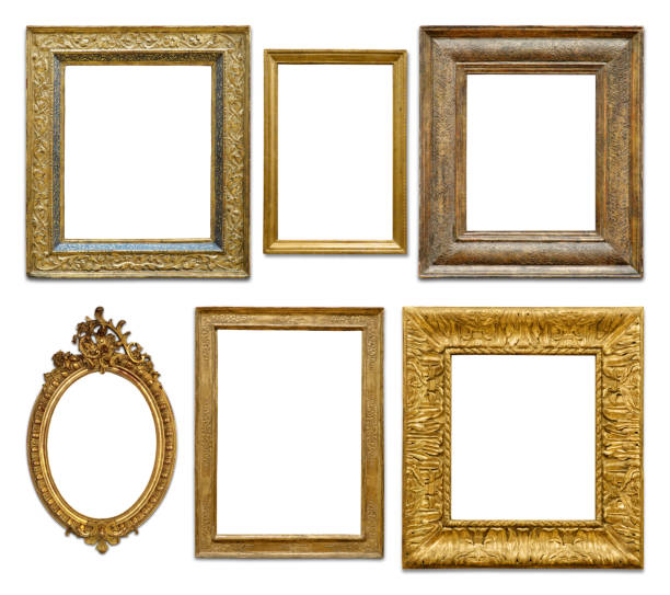 istock Set of Golden vintage frame (Clipping Path) 640921836