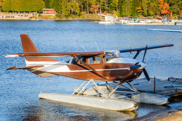 istock Seaplane on the Shore of a Lake 640923622