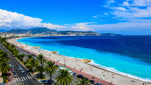 View of Nice, France View of the beach in the city of Nice, France france stock pictures, royalty-free photos & images