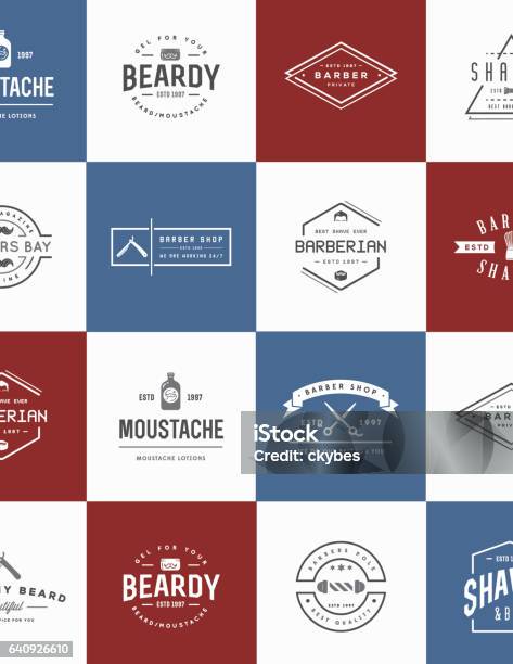 Set Of Vector Barber Shop Elements And Shave Shop Icons Illustration Can Be Used As Logo Or Icon In Premium Quality Stock Illustration - Download Image Now