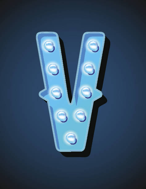 istock Casino or Broadway Signs style neon light bulb Alphabet Letter Character in Vector 640926706