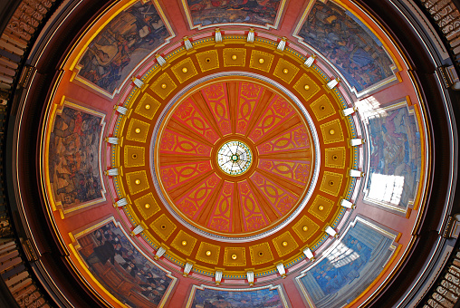 Montgomery, AL, USA - September 14, 2011 The Dome of the Alabama State Capitol in Montgomery covers the main foyer of the state capitol