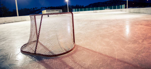 istock Outdoor rink hockey net 640929606