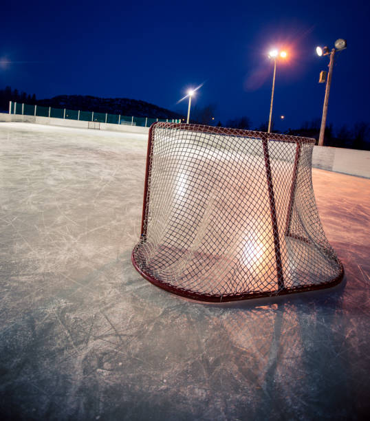 istock Outdoor rink hockey net 640929610