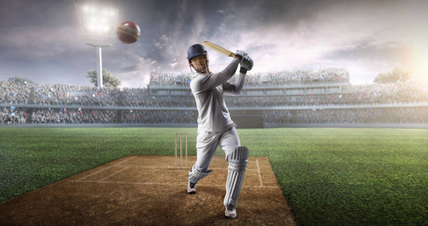istock Cricket: Batsman on the stadium in action 640931458