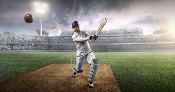 istock Cricket: Batsman on the stadium in action 640931460
