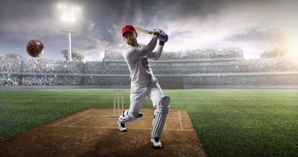 istock Cricket: Batsman on the stadium in action 640931464