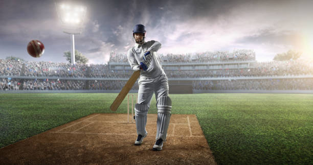 istock Cricket: Batsman on the stadium in action 640931468