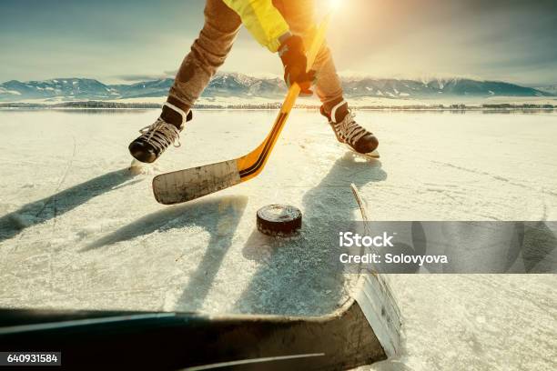 Ice Hockey Game Moment Stock Photo - Download Image Now - Hockey, Pond, Ice Hockey