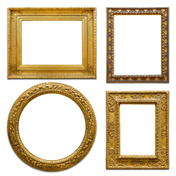 istock Set of Golden vintage frame (Clipping Path) 640931656