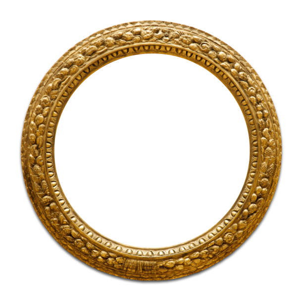 Golden vintage frame isolated on white background (Clipping Path)