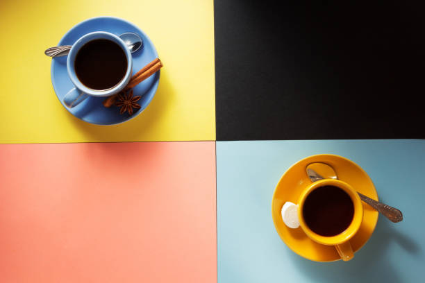 istock cup of coffee and tea at table 640937020