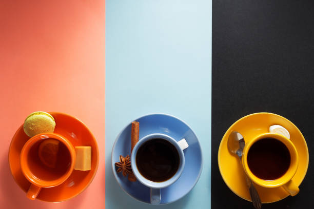 istock cup of coffee and tea at table 640937052