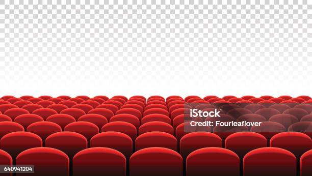 Vector Cinema Or Theater Rows Of Red Seats Stock Illustration - Download Image Now - Movie Theater, Seat, Stage Theater