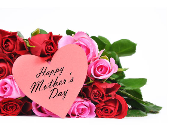 Rose flowers with greeting card for Mother's Day