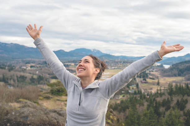 istock Young physically fit woman hiking by herself 640947966