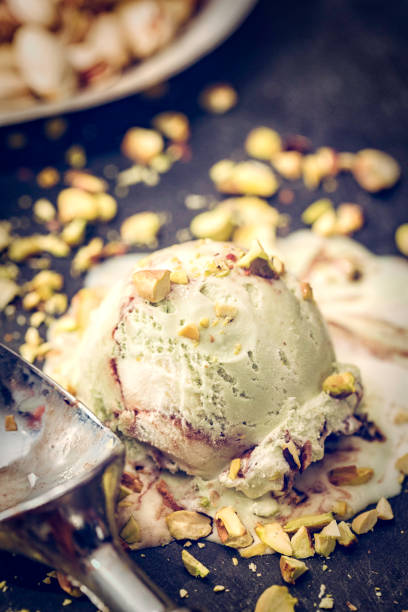 istock Pistachio Ice Cream on a Background 640948272