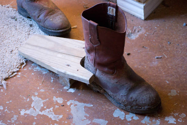istock Old Brown Western Cowboy Boots 640952616