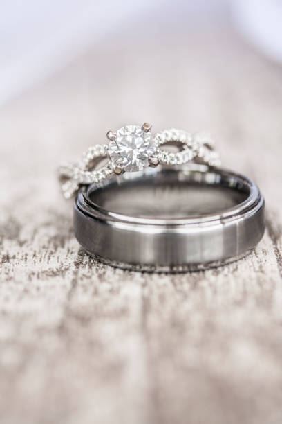 istock Diamond Engagement Ring and Wedding Band 640964144
