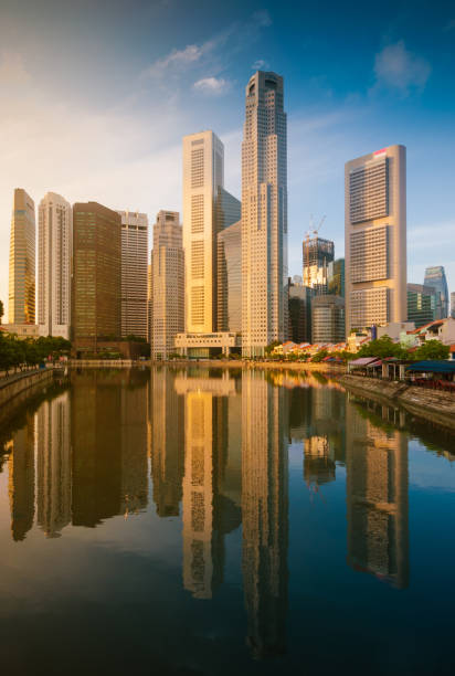 istock Panoramic view of the Singapore skyline at dusk 640964516