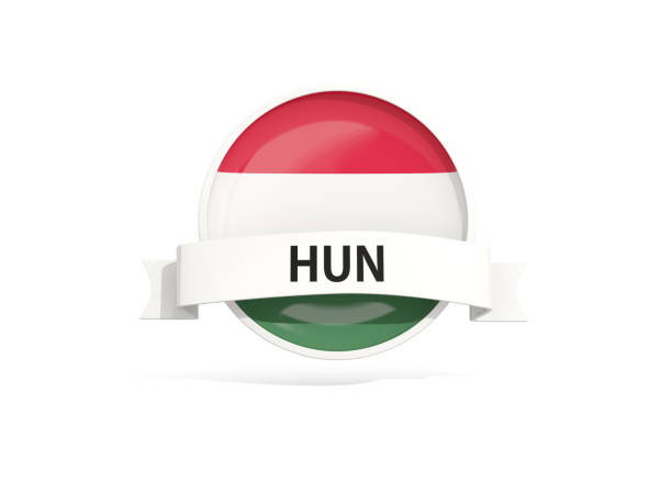 Badge with Flag of the Serbia isolated on the white background
