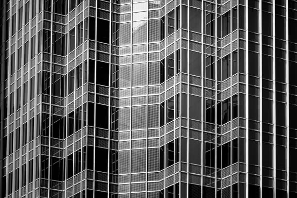 istock windows of business building with B&W color 640966436